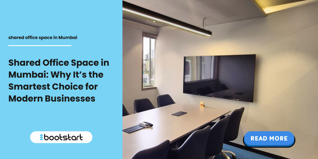 Shared office space in Mumbai with modern interiors, collaborative workstations, and premium amenities at Bootstart Ballard Estate