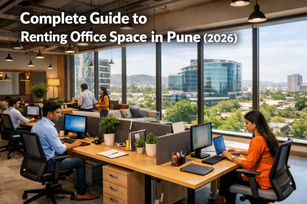 ): Affordable coworking desks and private cabins available for rent in Pune city center.